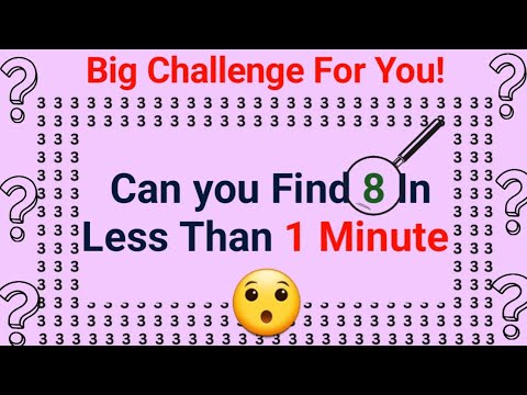 😯 Can You Find 8 In Less Than 1 Minute? 🤔 Can You Find ? 🤫 Mind Questions #gkquiz