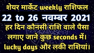 Share Market Rashifal lucky rashi 22 to 26 नवम्बर 2021 weekly lucky zodiac signs for stocks #shorts