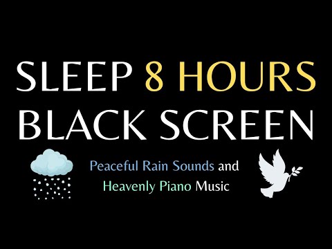 8 Hours Christian Piano Music & Pink Noise: Rain Sounds for Sleep & Study Instrumental Black Screen