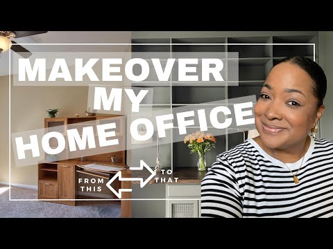 Makeover My Home Office | DIY Built-in Bookshelves and Desk