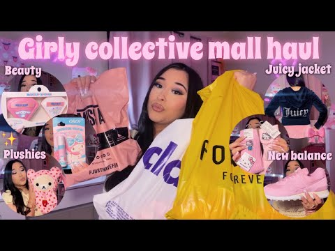 GIRLY COLLECTIVE MALL HAUL♡ | juicy couture, hello kitty things, beauty products, & pink new balance