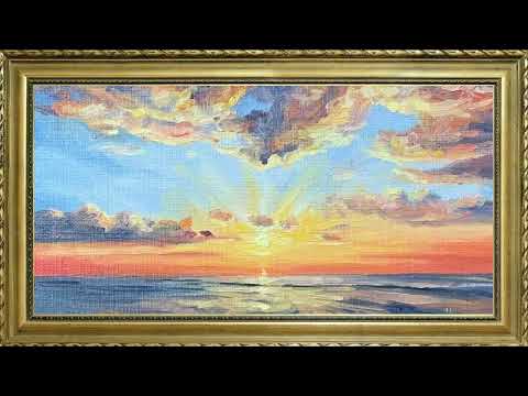 SUPER REALISTIC TV ART WALLPAPER SCREENSAVER BACKGROUND VINTAGE FRAMED SAMSUNG TV ART LAKE SUNSET