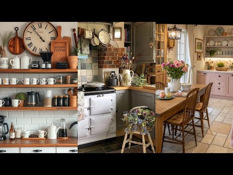 Vintage Serenity: Elegant Country Farmhouse Kitchen Ideas You’ll Adore! 🌸✨️ Shabby chic Home