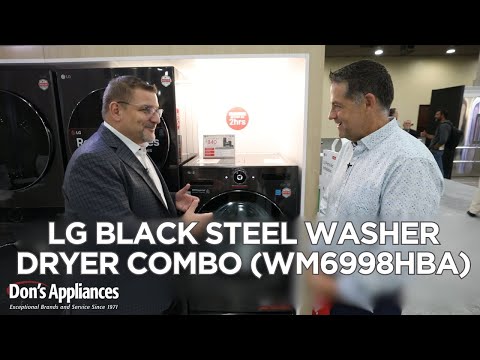 LG Black Steel Washer Dryer Combo (Model # WM6998HBA)