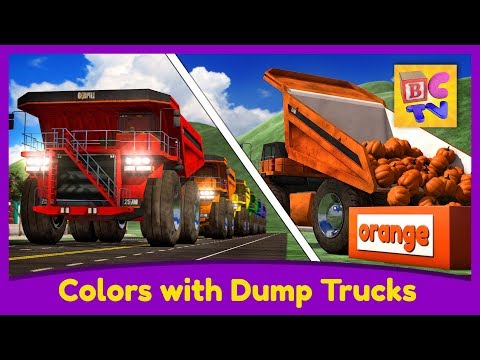 Learn Colors with Dump Trucks Part 1 | Educational Video for Kids by Brain Candy TV