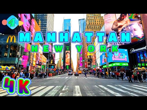 Manhattan Drive Before Sunset Part 4, New York USA 4K - UHD