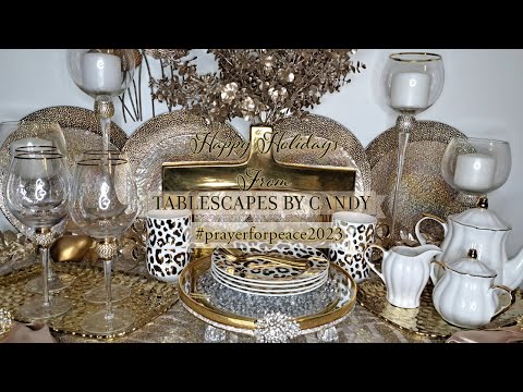 The Gold Glam New Year's Eve Tablescape | 2023 Holiday Home Decor | Heavens Pearls 2023