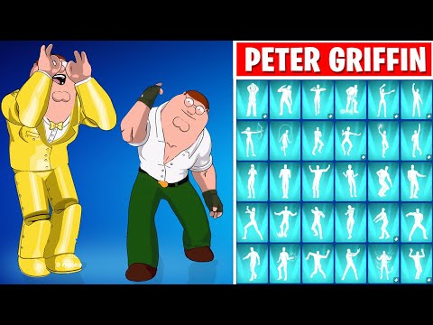 Fortnite PETER GRIFFIN Skin Showcase With All Icon Series Emotes!