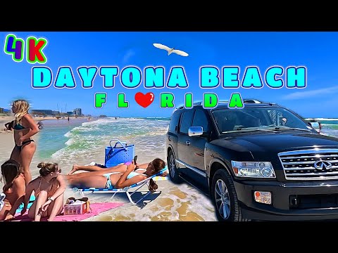 Most Famous Beach, Daytona Beach Walk, Florida USA 4K - UHD