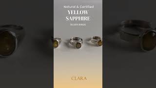 Natural & Certified Yellow Sapphire Pukhraj Stone Rings Collection | CLARA