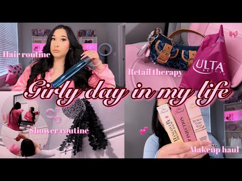 ALL THINGS GIRLY VLOG: hair tutorial, retail therapy, pack my purse, shower routine, & makeup haul 🎀