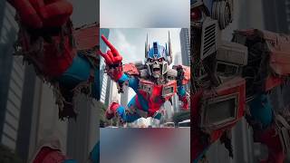 Ironman and Spiderman + Optimus Prime and Bumblebee Transformers = Marvel Animation