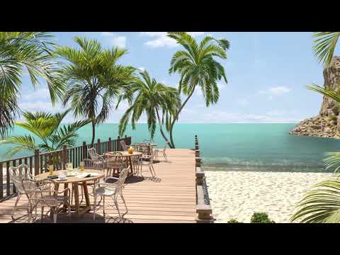 Bossa Nova Jazz Music by the Sea | Seaside Coffee Shop with Bossa Nova and Sea Waves Sounds