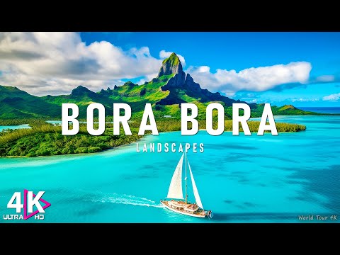 FLYING OVER BORA BORA (4K UHD) - Relaxing Music Along With Beautiful Nature Videos - 4K Video HD