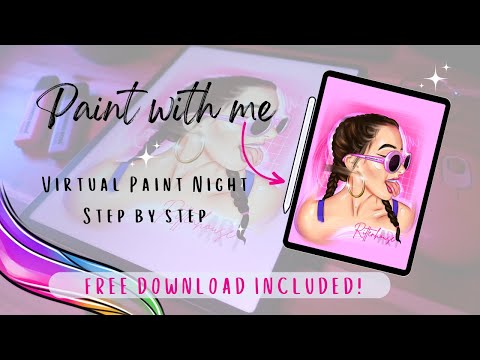 Virtual Paint Night / Paint with me / Barbie Girl / Procreate Step by Step Tutorial