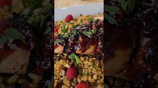 Raspberry Chipotle Chicken on a bed of Rice