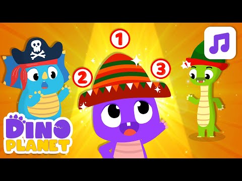 Songs for kids | 🎩️🎶️🎤 My hat has three corners | Dino Cartoon Class