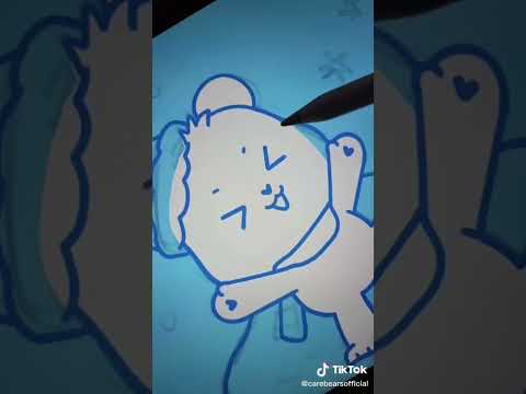 drawing christmas bear in tiktok #carebears #digitalartdrawing #tiktok