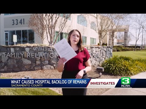 What caused a Sacramento County hospital's backlog of human remains?