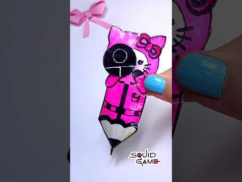 Squid game DIY squishy pen🐙 (hello kitty) #squidgame #squidgame2 #diy #craft #papercraft