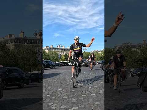 Arc de Triomphe Takeover: Bike Blitz Round Paris' Legendary Loop! #CyclingChallenge #IconicRide