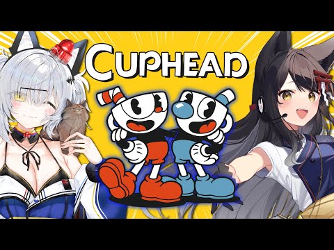 【#Cuphead】完全初見！鬼畜ゲー攻略に挑む2匹の珍道中！【 #猫元パト #月深ツキ】