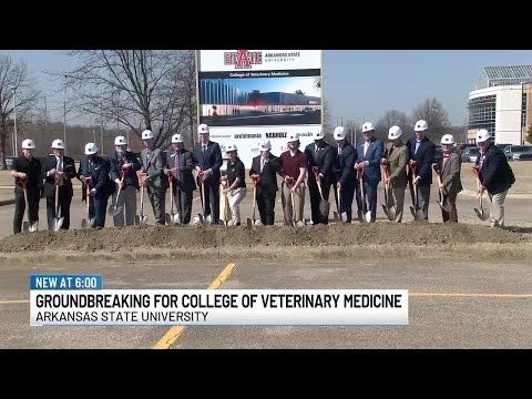 Breaking ground for new Arkansas State University veterinary school