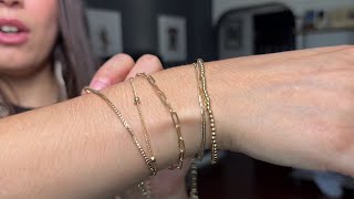 Beautiful Set of Bracelets, 14K Gold - Gold Bracelets for Women