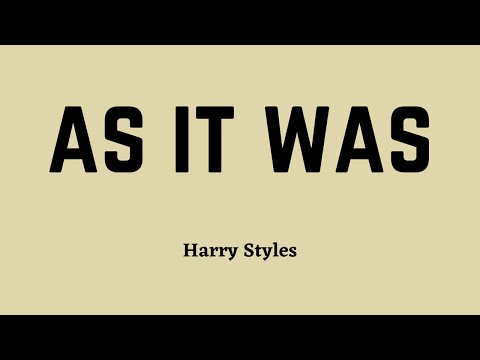 Harry Styles - As It Was (Lyric Video)