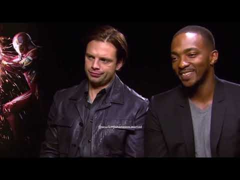 sebastian stan and anthony mackie talking about black widow for 2 min straight