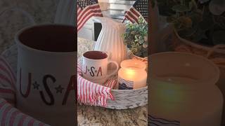 ♥️ COZY SUMMER FARMHOUSE KITCHEN DECORATE WITH ME. PATRIOTIC DECOR. #summerkitchen #decoratewithme