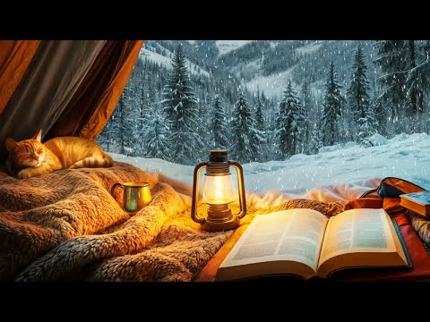 Deep Sleep Winter Tent Camping with Snowfall and Snow Sounds