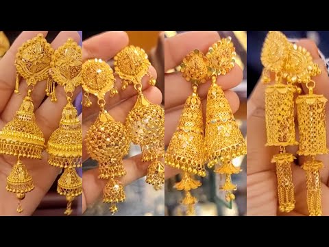 Bridal gold earrings collections|gold earrings design|gold jewellery|latest gold earrings|earrings