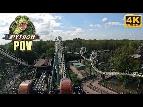 Python POV (Back Row, 4K 60FPS), Efteling Vekoma Looping Coaster | Non-Copyright