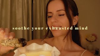 ASMR reiki to soothe your exhausted mind (rain sounds & positive affirmations)