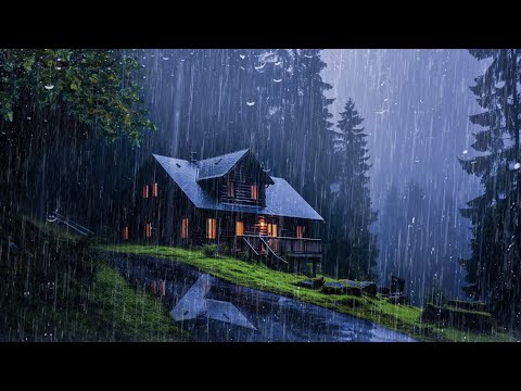 HEAVY RAIN at Night to Sleep Well and Beat Insomnia | Thunderstorm for Insomnia, Relax, ASMR