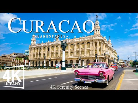 Curaçao 4K - Turquoise Waters & Colorful Streets | Relaxing Piano Music