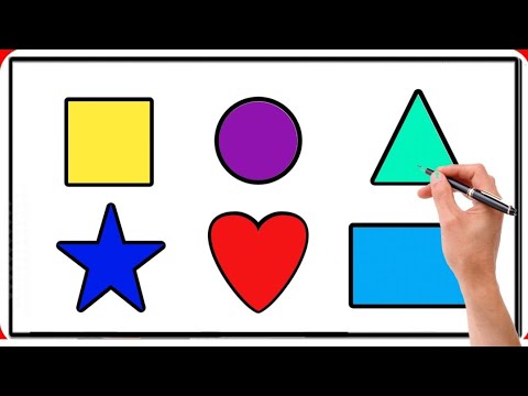 Shapes For Kids | Shapes Drawing | Square, Circle, Triangle, Rectangle, Star, Heart | Kids Video |