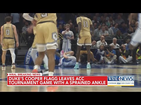 Flagg injures left ankle in Duke's ACC Tournament victory, 'long shot' to play Friday