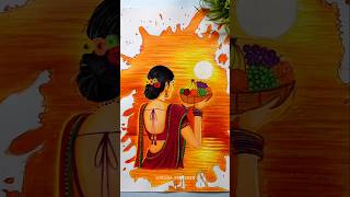 I Spilled Watercolor draw Chhath Puja special painting 🪔#shorts #chhathpuja #song #geet #festival