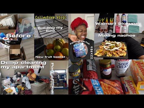 collective vlog : deep cleaning apt, shooting brand content, building my bed, nachos & venting