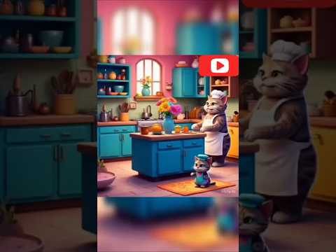 Cat couple cleaning kitchen story#cat#catvideos #funny#ytshort #shots#viralshots#ai