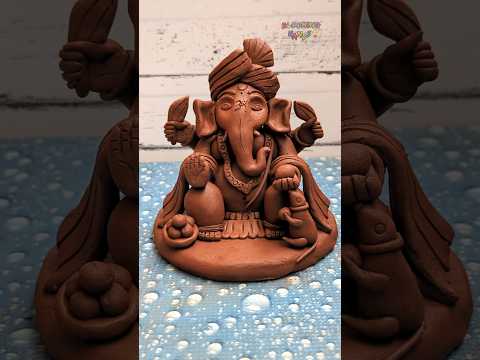 Reverse Play⏮️Full Video☝️☝️Eco Friendly Ganpati Ji Idol Making With Clay 🙏💕🥥🌺 Ganpati Bappa Morya🙏🙏