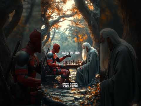 🎲 deadpool vs gandalf: who will win the chess game?🌲#aianimation #deadpool #gendalf