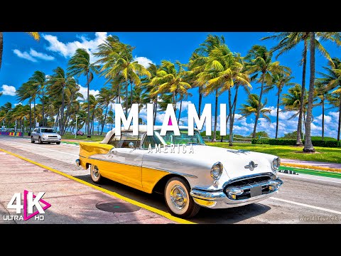 FLYING OVER MIAMI (4K UHD) - Relaxing Music Along With Beautiful Nature Videos - 4K Video Ultra HD