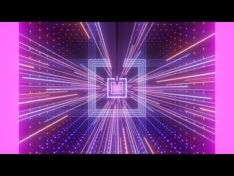 Fly In Abstract Ultraviolet Neon Purple Pink Glowing Tunnel Corridor 4K VJ Loop Motion Background