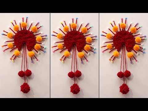 How To Make Woolen Door/Wall Hanging Toran for Home Decor - Best reuse ideas - Woolen art and craft