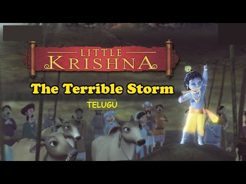 Little Krishna Telugu | Govardhan Lila | The Terrible Storm