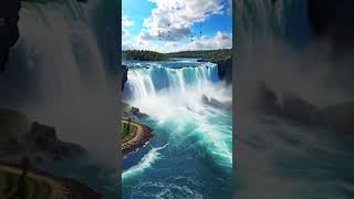 "River Transforms into Majestic Waterfall"#NatureWonder #WaterfallMagic #RiverToFalls #NaturalBeauty