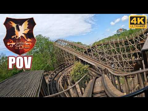 Joris en de Draak POV (Water, 4K 60FPS, 2024), Efteling GCI Racing Wood Coaster | Non-Copyright